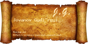 Jovanov Györgyi névjegykártya