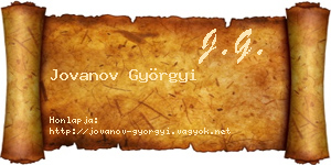 Jovanov Györgyi névjegykártya